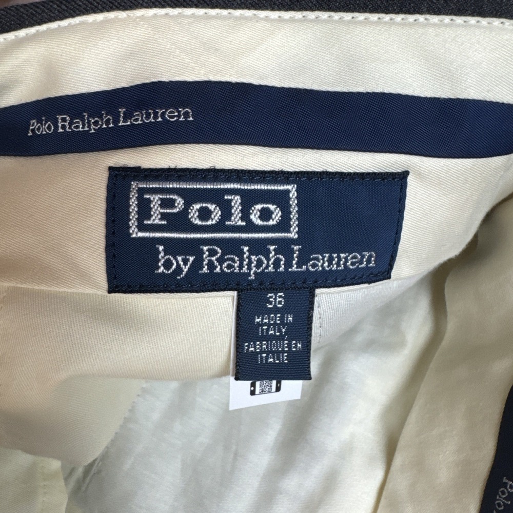 Polo Ralph Lauren Sz 36 x 28 Dark Gray 100% Wool Italy Made Mens Dress Pants - Picture 3 of 10